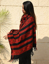 Load image into Gallery viewer, Exclusive, Soft Himachal Wool Pattu Stole - Crimson Trace