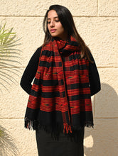 Load image into Gallery viewer, Exclusive, Soft Himachal Wool Pattu Stole - Crimson Trace