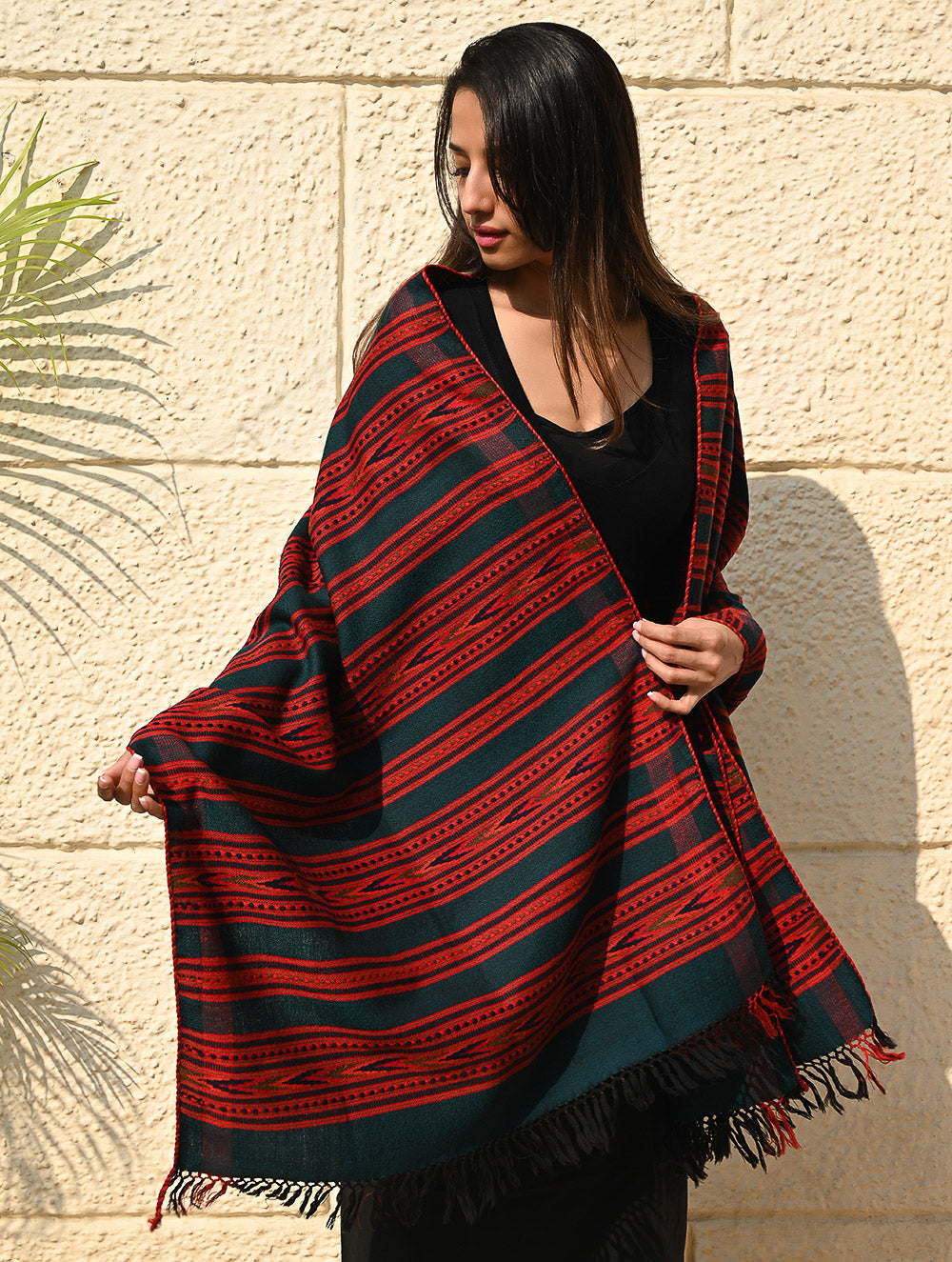 Load image into Gallery viewer, Exclusive, Soft Himachal Wool Pattu Stole - Pinefire