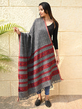 Load image into Gallery viewer, Fine, Soft Himachal Self Striped Wool Shawl - 3 Panels, Blush Granite