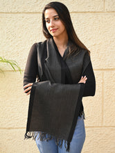 Load image into Gallery viewer, Fine, Soft Himachal Wool Striped Muffler - Silver Linings