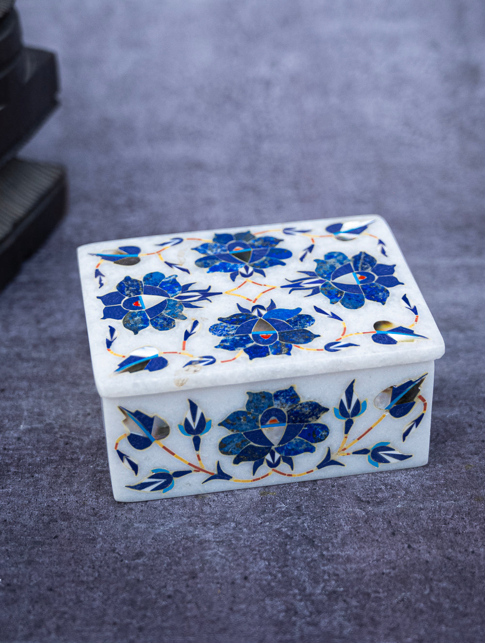 Load image into Gallery viewer, Floral Tapestry Marble Inlay Box