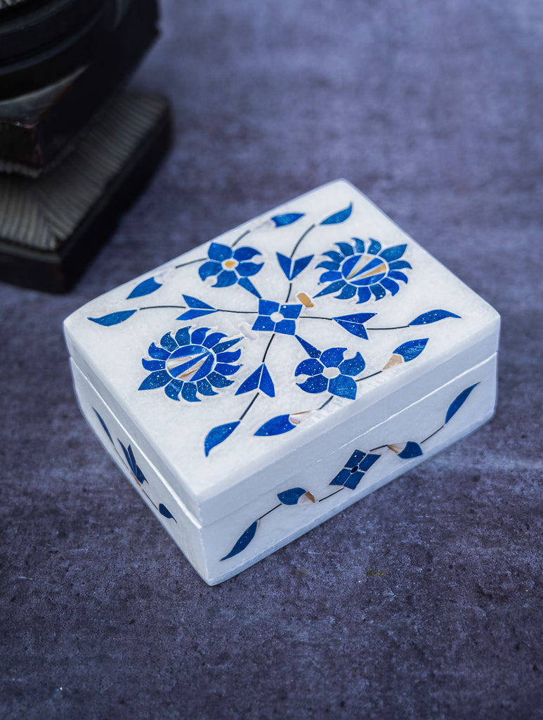 Floral Tapestry Marble Inlay Box