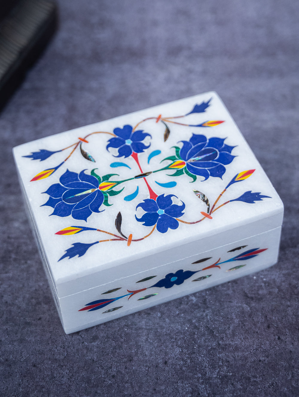 Load image into Gallery viewer, Floral Tapestry Marble Inlay Box