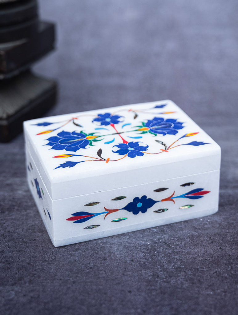 Floral Tapestry Marble Inlay Box