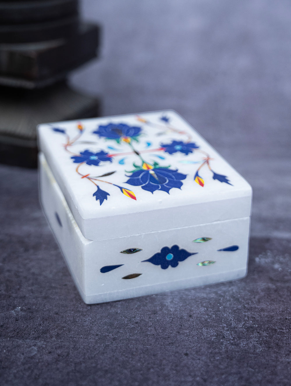 Load image into Gallery viewer, Floral Tapestry Marble Inlay Box