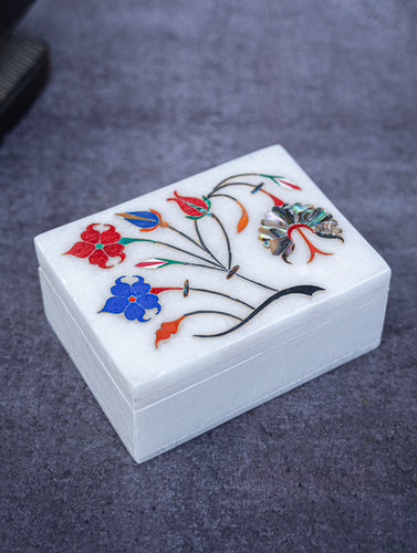 Floral Tapestry Marble Inlay Box