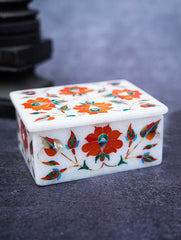 Floral Tapestry Marble Inlay Box