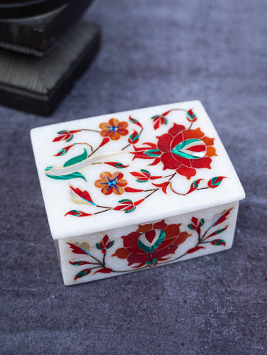 Floral Tapestry Marble Inlay Box