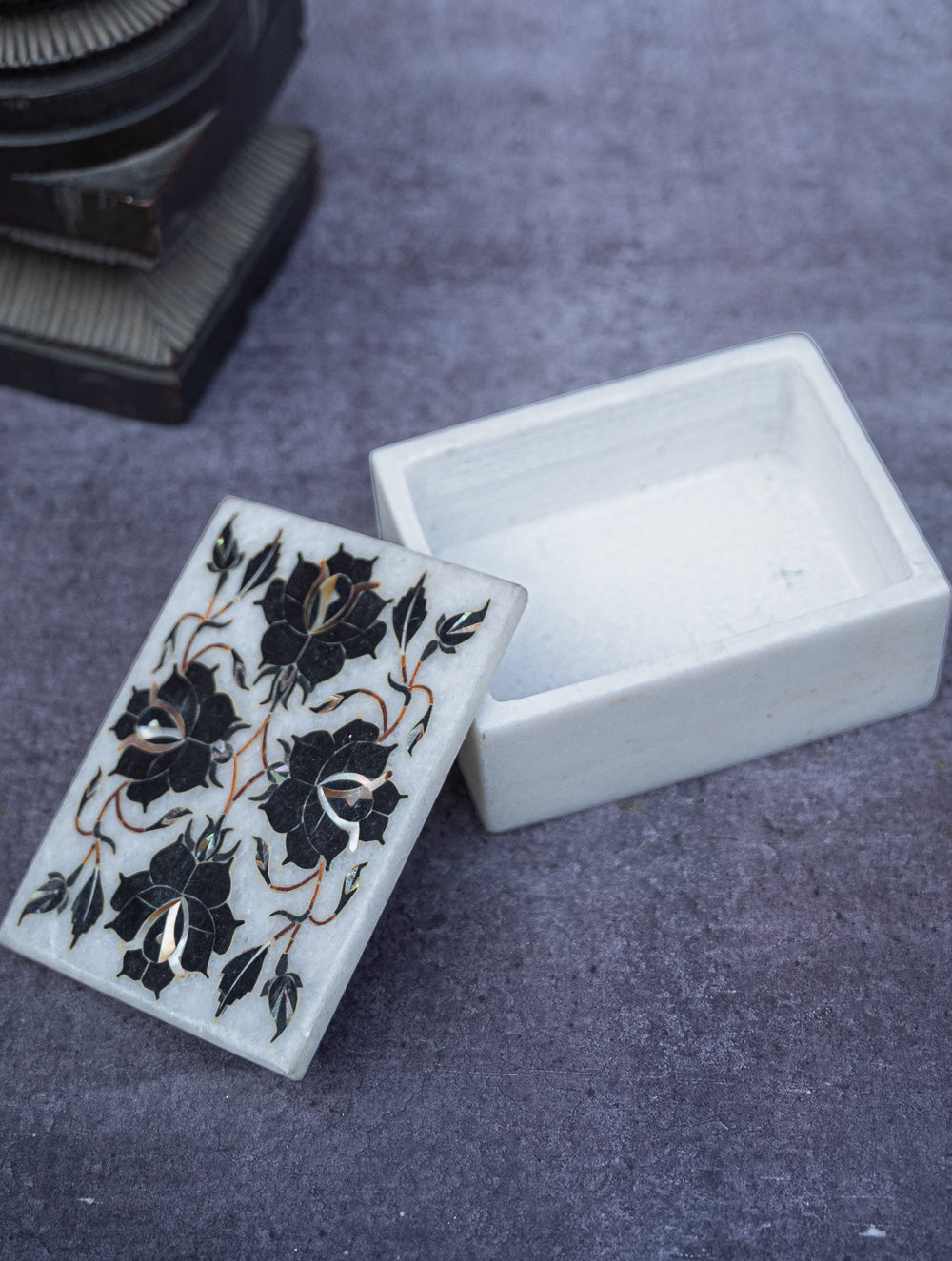 Floral Tapestry Marble Inlay Box