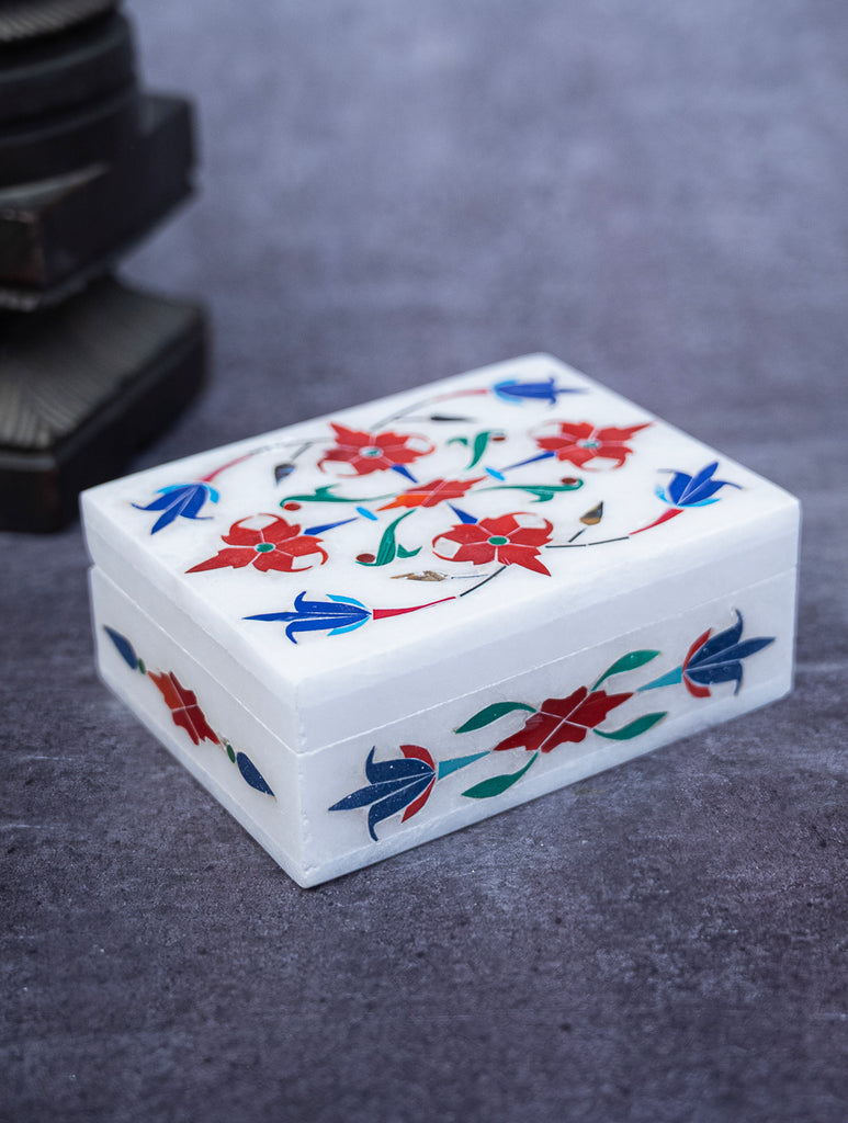 Floral Tapestry Marble Inlay Box