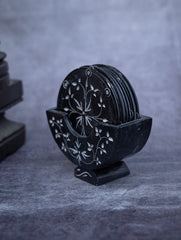 Floral Tapestry Marble Inlay Coasters