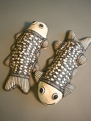 Handcrafted Madhubani Art Papier Mache Wall Accents - Piscine Pair (Set of Two)