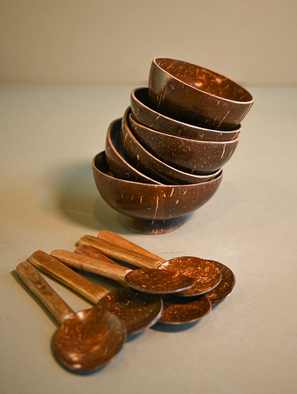Coconut Craft Dessert Bowls & Spoons Set - Sweet Soiree (Set of 6)