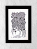 Gond Art Painting - Deer & Tree