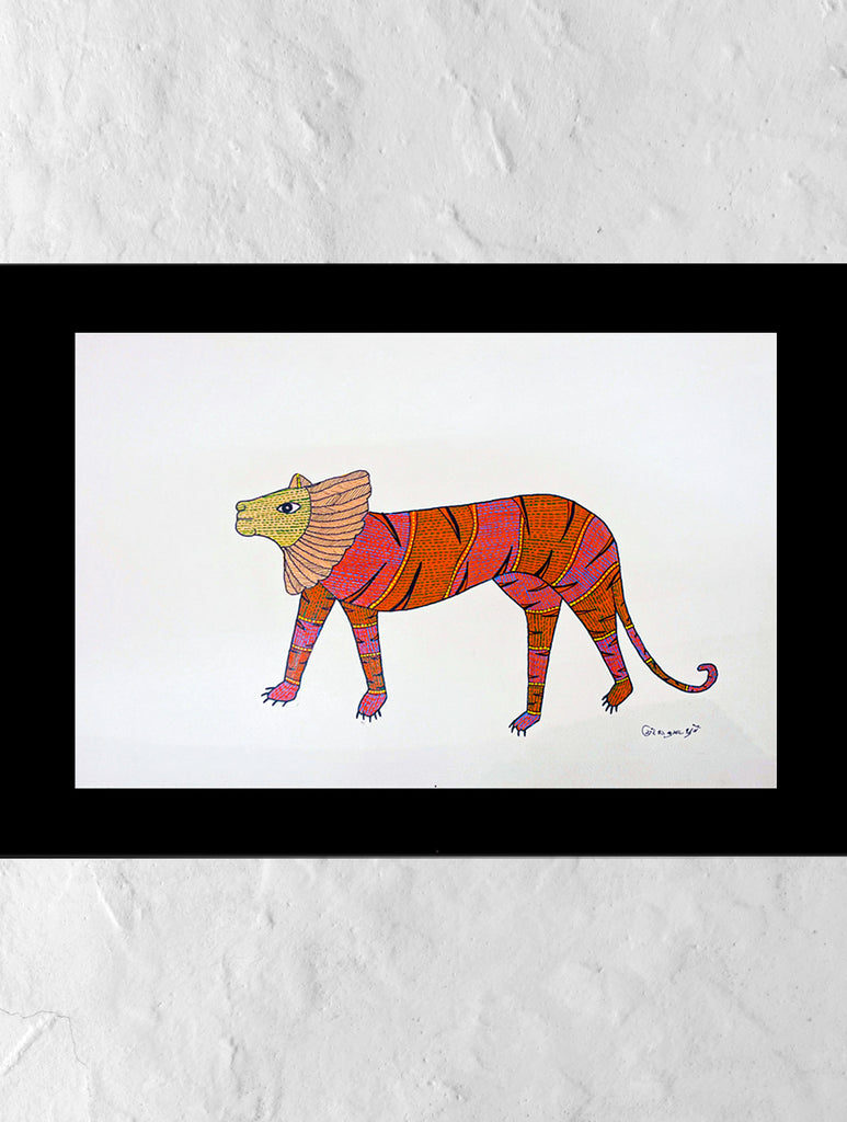 Gond Art Painting - Lion