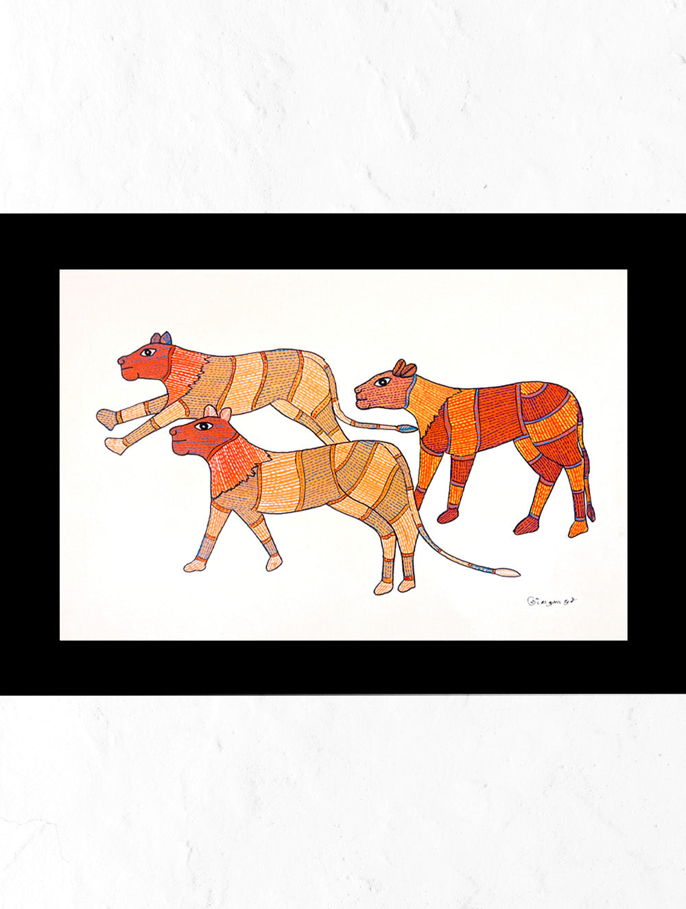 Load image into Gallery viewer, Gond Art Painting - Tigers