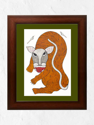 Gond Art Painting - The Majestic Lion