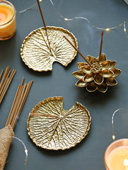 The India Craft House Heritage Gift Hamper - Waterlily and Sculpted Leaves (Set of 3)