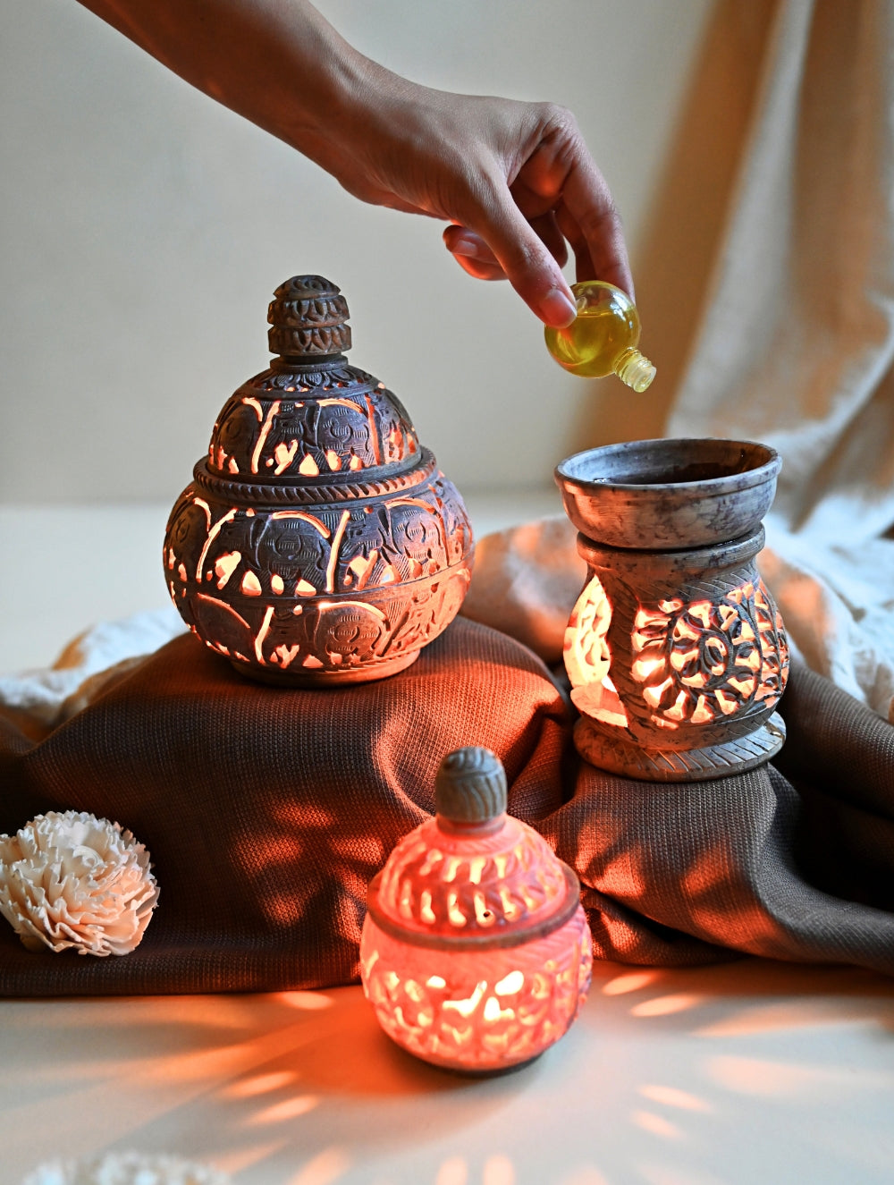 The India Craft House Heritage Gift Hamper - Soapstone Filigree Trio