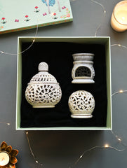 The India Craft House Heritage Gift Hamper - Soapstone Filigree Trio