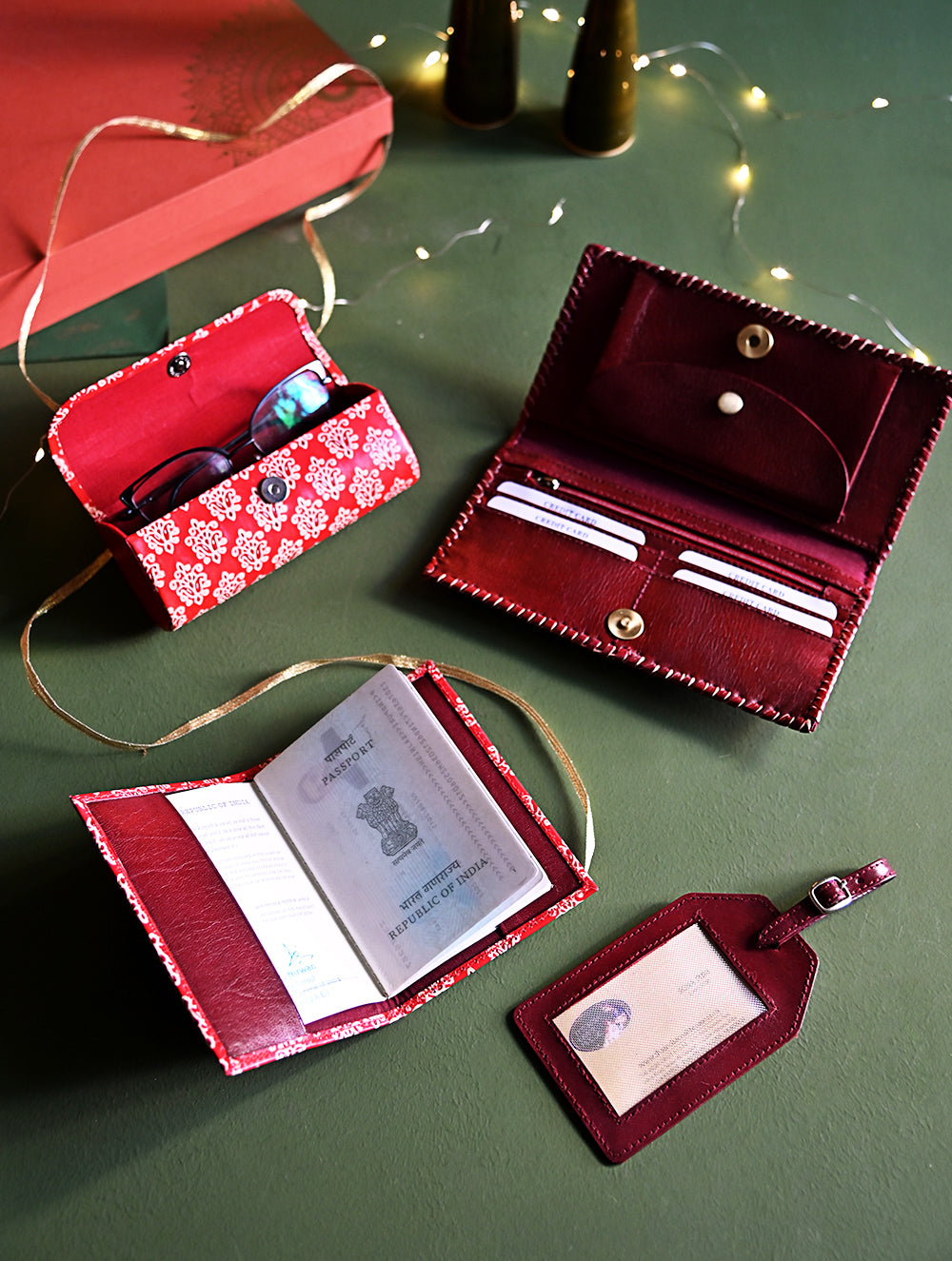 The India Craft House Heritage Gift Hamper - Bengal Leather Travel Classics