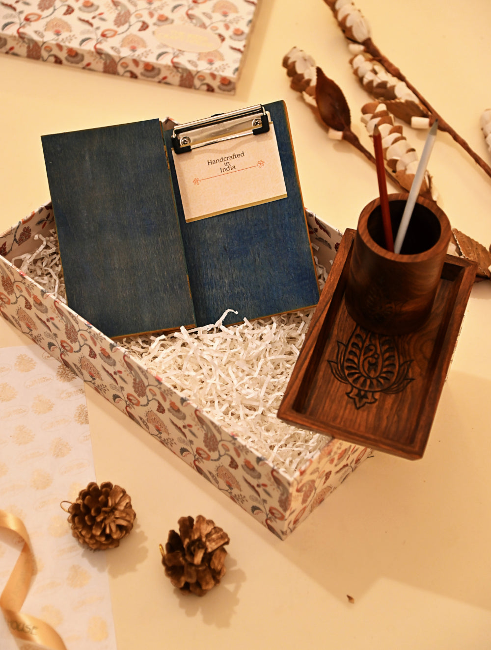 The India Craft House Heritage Gift Hamper - Wooden Desk Edit