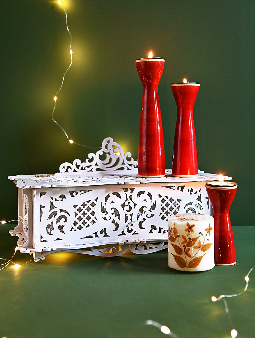 The India Craft House Heritage Gift Hamper - Carved Wood Ensemble
