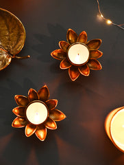 The India Craft House Heritage Gift Hamper - Brass Lotus (Set of 2)