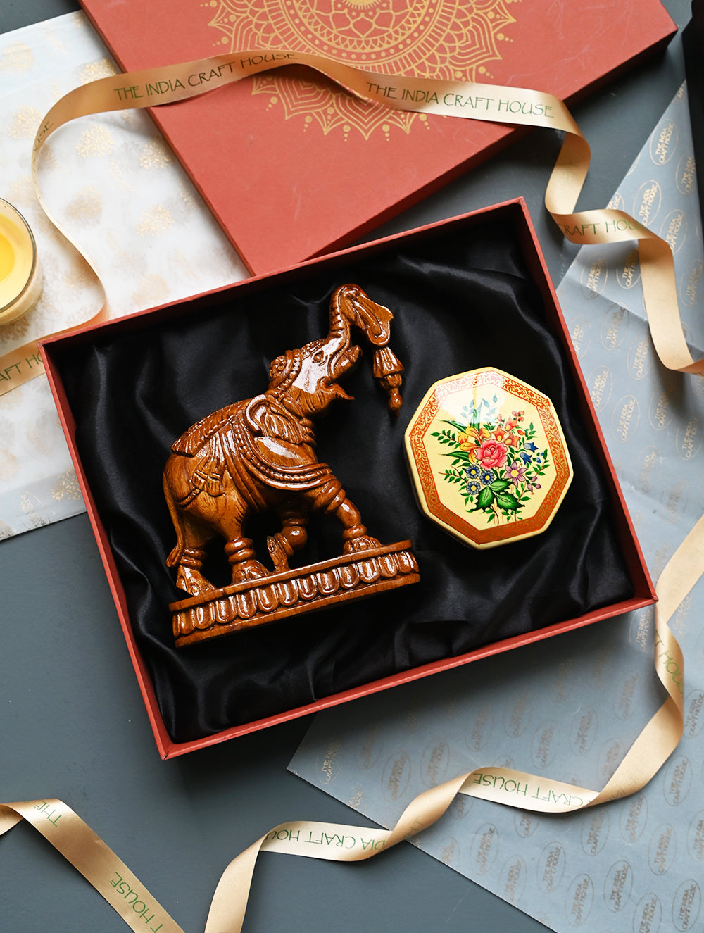 The India Craft House Heritage Gift Hamper - Elephant & Kashmir