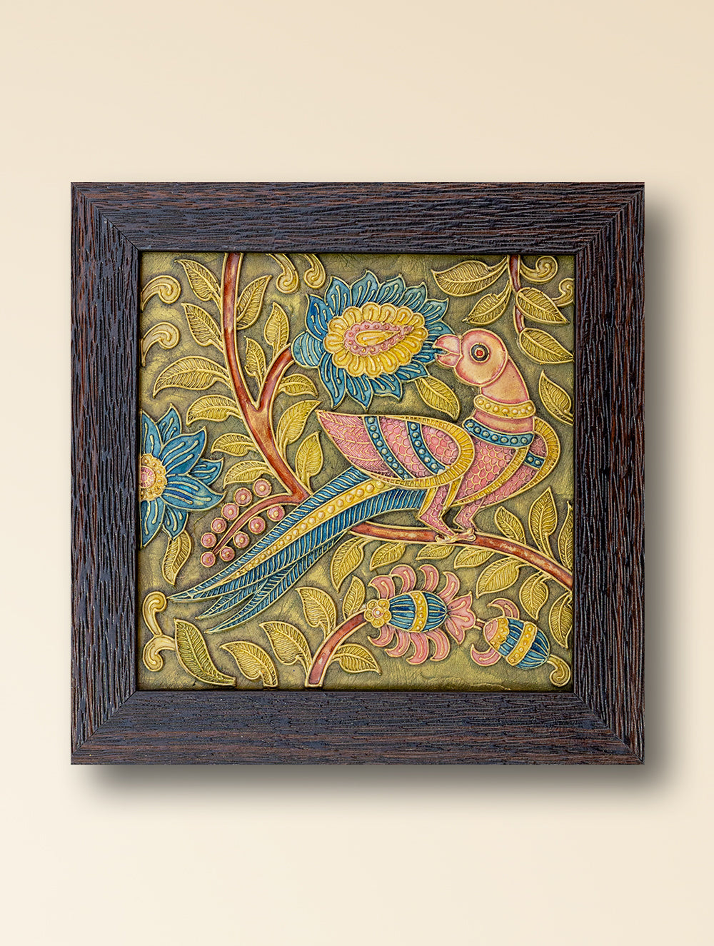 Load image into Gallery viewer, Hand-rendered Stone Dust Painting - Berry Hued (Framed 9" x 9")