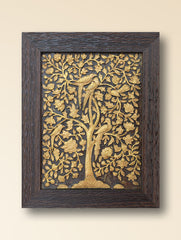 Hand-rendered Stone Dust Painting - Golden Night (Framed 10" x 8")