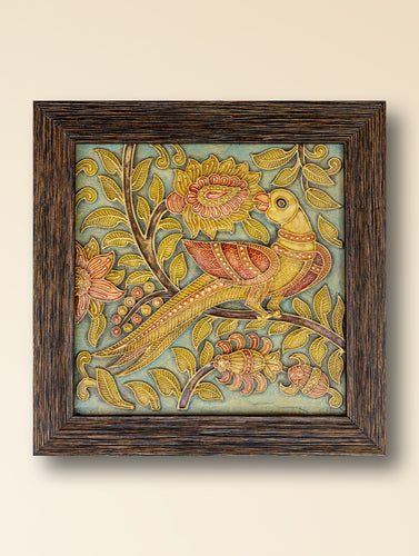 Hand-rendered Stone Dust Painting - Sunehri (Framed 9