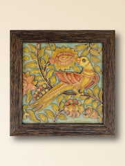 Hand-rendered Stone Dust Painting - Sunehri (Framed 9" x 9")