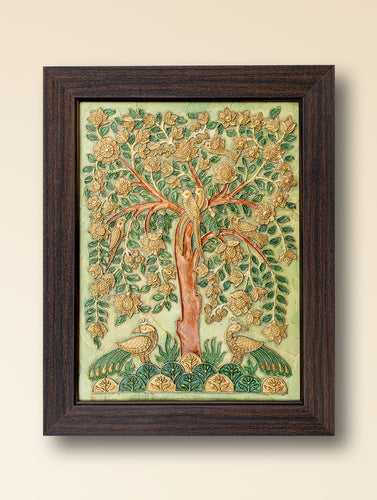 Hand-rendered Stone Dust Painting - Tazeen-e-Bagh (Framed 15
