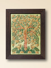 Hand-rendered Stone Dust Painting - Tazeen-e-Bagh (Framed 15" x 12")