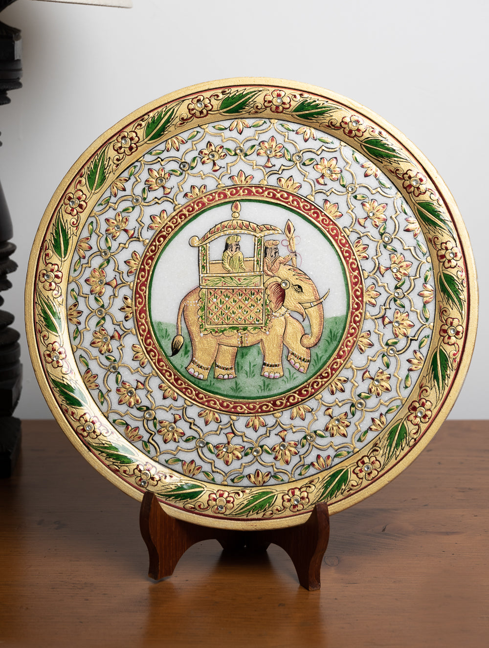 Load image into Gallery viewer, Hand Painted Rajasthani Marble Art - Decorative Plate