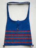 Hand Woven Kashida Pattu Sling Bag - Royal Blue