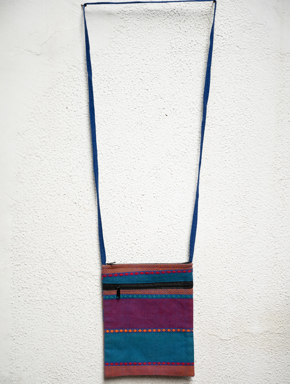 Load image into Gallery viewer, Hand Woven Kashida Pattu Small Sling Bag - Blue