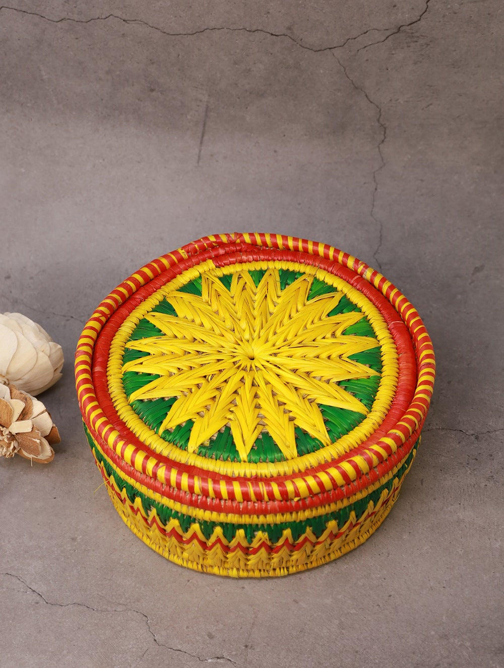 Load image into Gallery viewer, Handcrafted Bhadohi Multiutility  Basket - Yellow