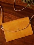 Handcrafted Jawaja Leather Clutch / Sling Bag - Small