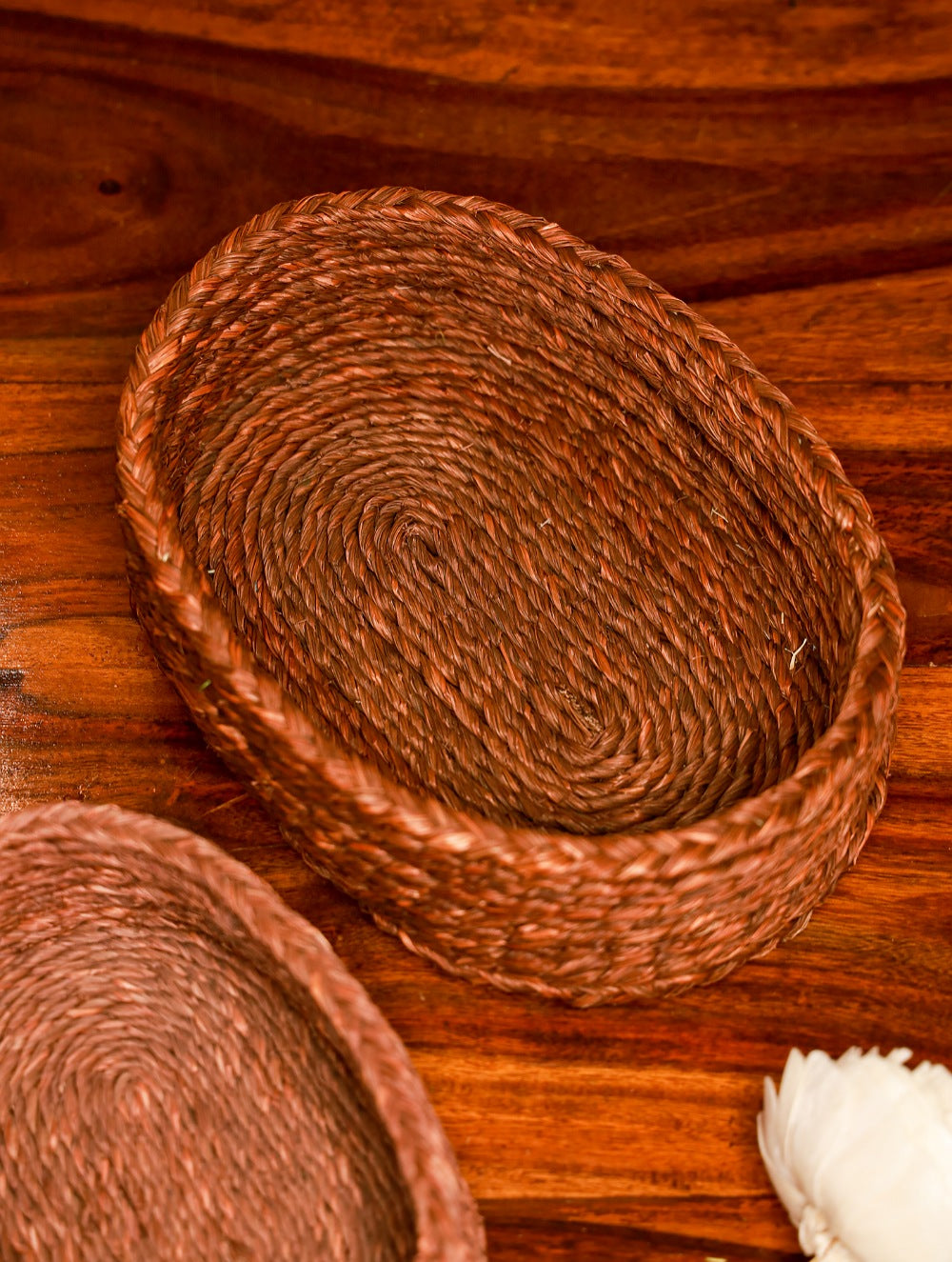 Load image into Gallery viewer, Handcrafted Sabai Grass Utility Baskets (Oval, Brown - Set of 2)