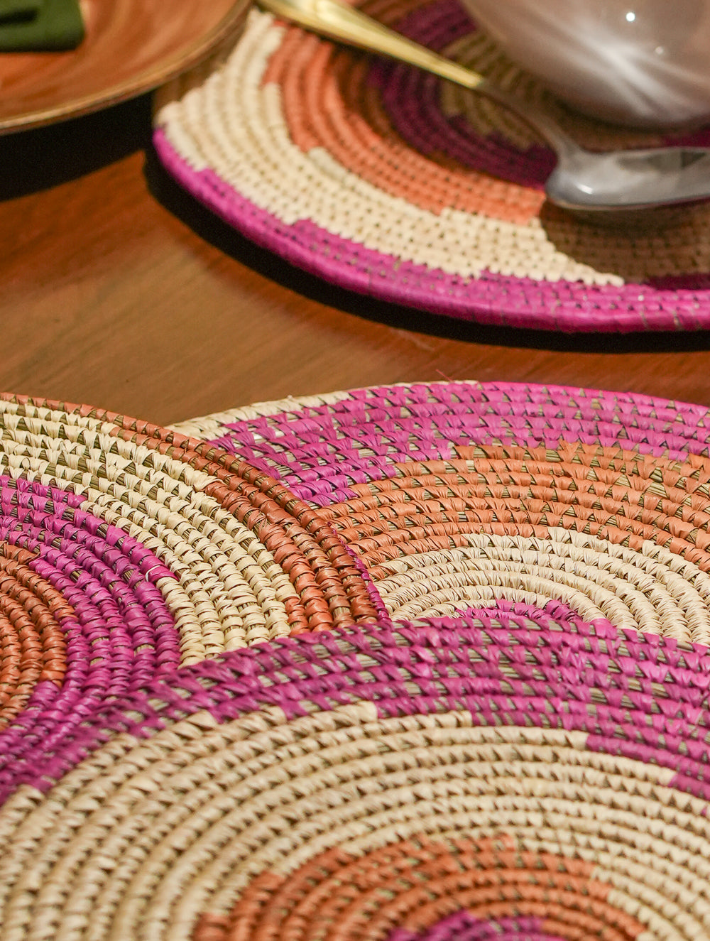 Handcrafted Sabai & Khajur Place Mats - (Set of 5)