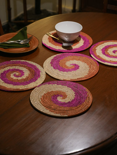 Handcrafted Sabai & Khajur Place Mats - (Set of 5)