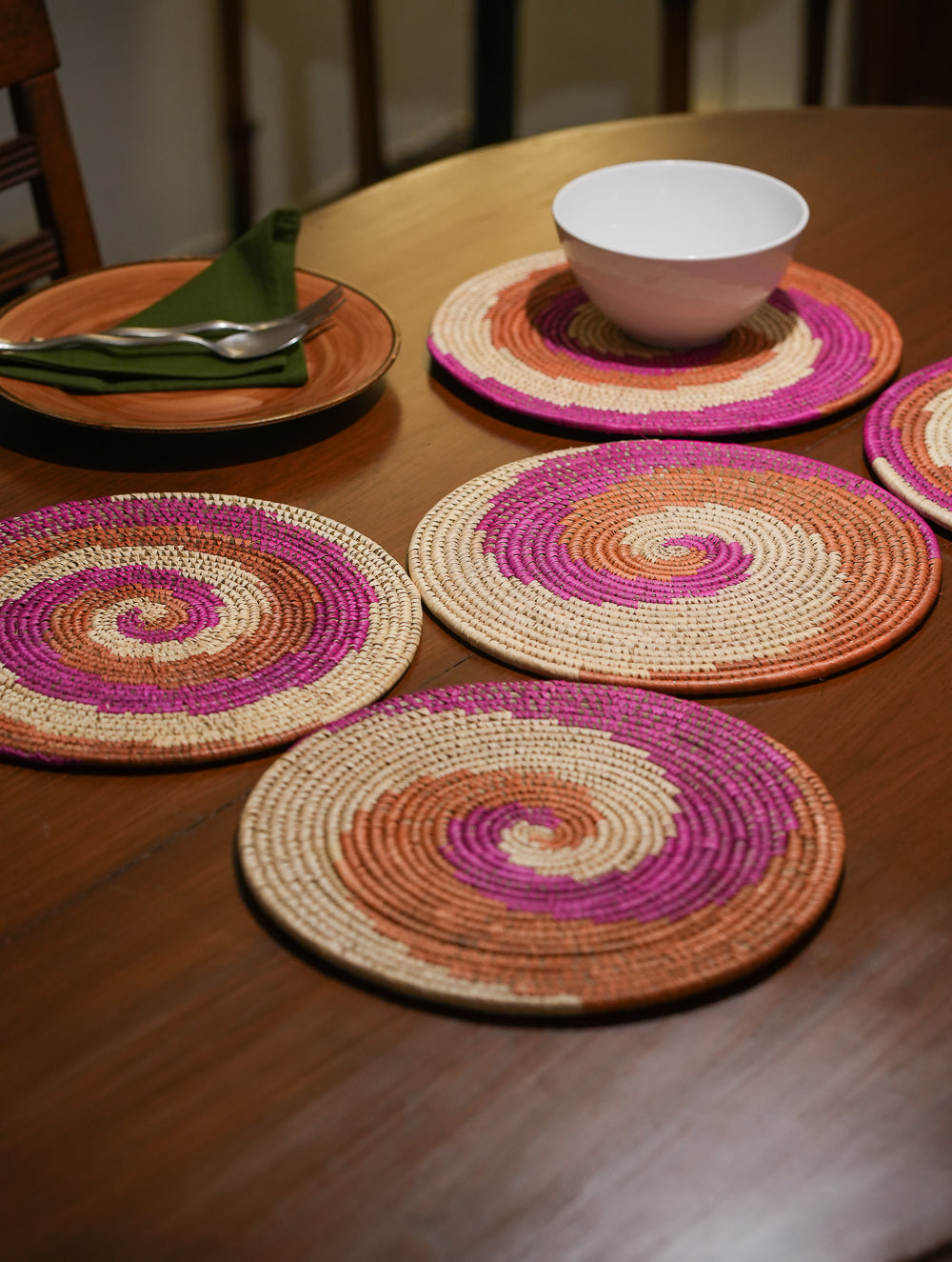 Handcrafted Sabai & Khajur Place Mats - (Set of 5)