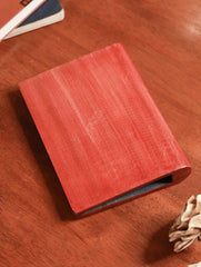 Handcrafted Wooden Engraved Paper Holder - Red