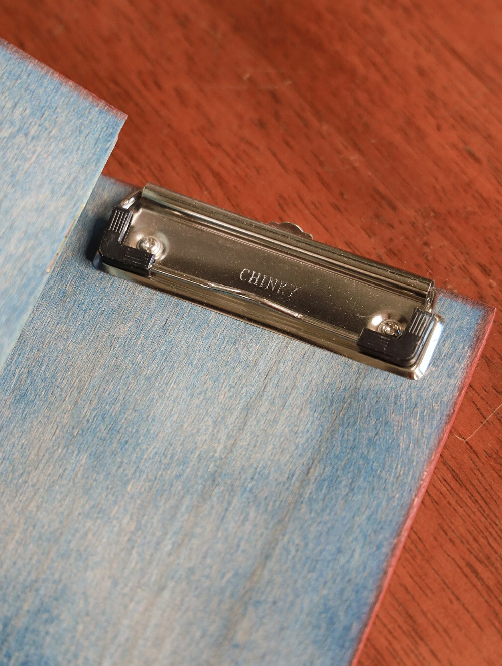 Handcrafted Wooden Engraved Paper Holder - Red