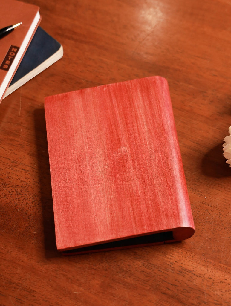 Handcrafted Wooden Engraved Paper Holder - Red