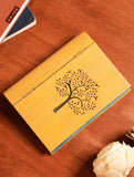 Handcrafted Wooden Engraved Paper Holder - Yellow