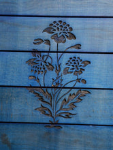 Load image into Gallery viewer, Handcrafted Wooden Engraved Tray - Blue Floral